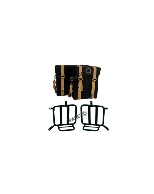 Royal Enfield Meteor 350cc Military Pannier Black and Golden Color Bags With Fitting