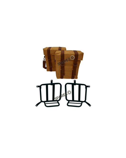 Royal Enfield Meteor 350cc Military Pannier Bags Desert Color With Fitting