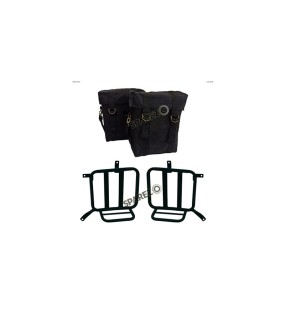 Royal Enfield Meteor 350cc Military Pannier Bags Black Color With Fitting