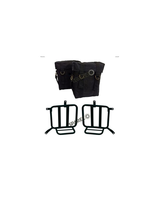 Royal Enfield Meteor 350cc Military Pannier Bags Black Color With Fitting