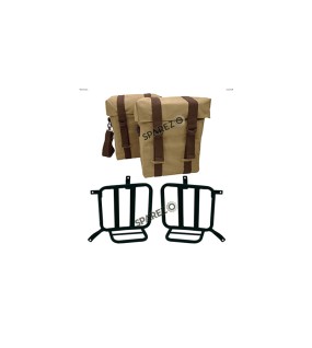 Royal Enfield Meteor 350cc Military Pannier Bags Sand Color With Fitting