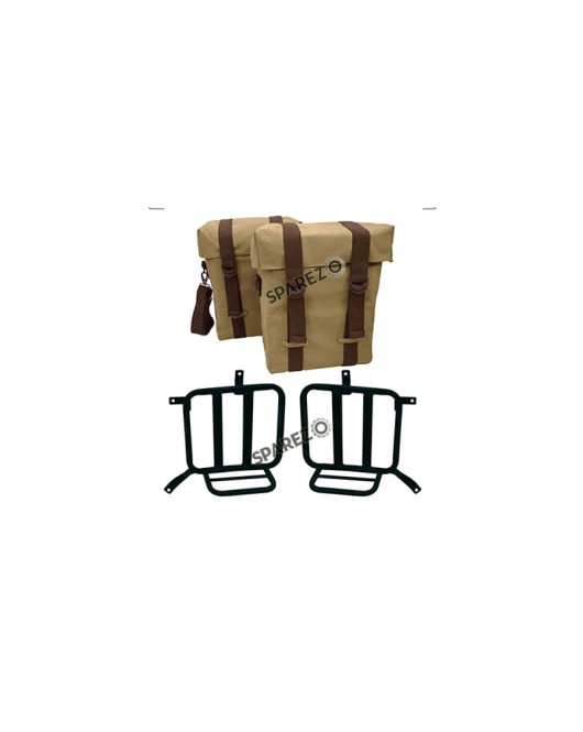 Royal Enfield Meteor 350cc Military Pannier Bags Sand Color With Fitting