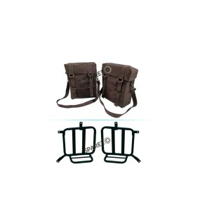 Royal Enfield Meteor 350cc Military Pannier Bag Brown With Fitting
