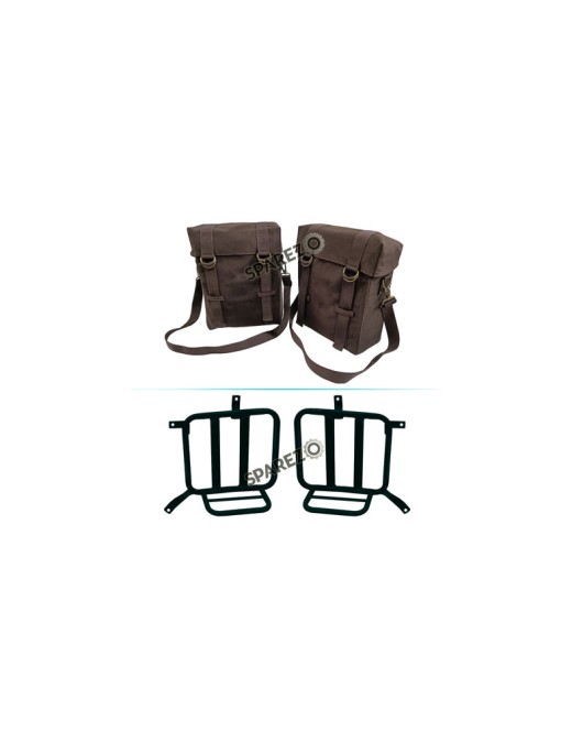 Royal Enfield Meteor 350cc Military Pannier Bag Brown With Fitting
