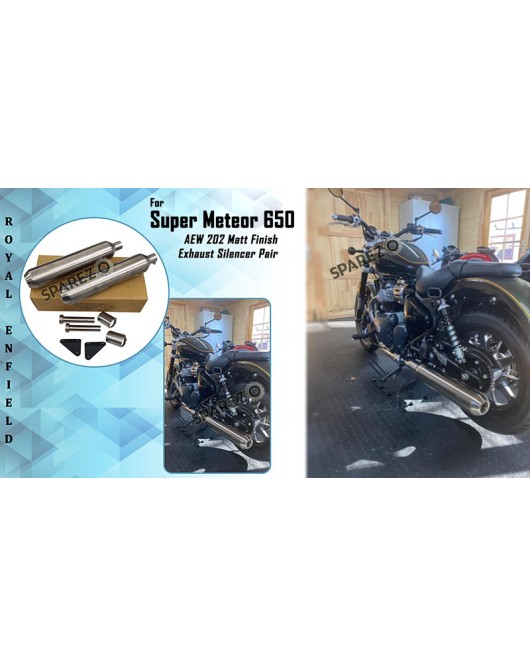 Royal Enfield Super Meteor 650 SS AEW TE 202 Exhaust Silencer Pair