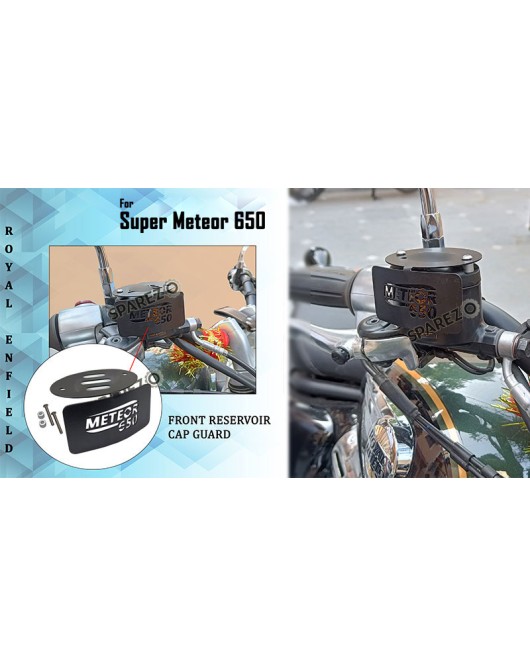 Royal Enfield Super Meteor 650 Stainless Steel Front Reservoir Cap Guard Black