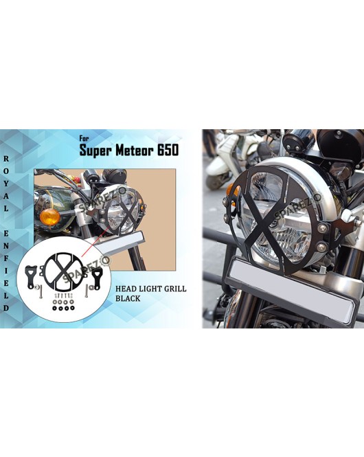 Royal Enfield Super Meteor 650 X-Style Headlight Grill Black