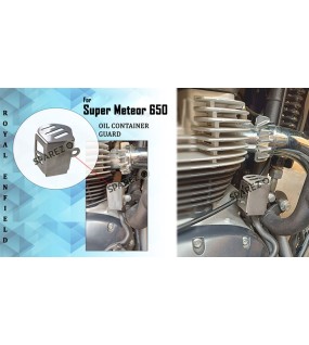 Royal Enfield Super Meteor 650 Stainless Steel Oil Container Guard Silver