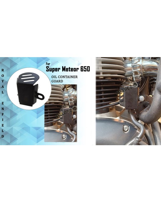 Royal Enfield Super Meteor 650 Stainless Steel Oil Container Guard Black