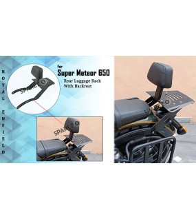 Royal Enfield Super Meteor 650 Rear Luggage Rack With Backrest Black