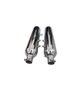Royal Enfield Super Meteor 650 AEW 202 Chrome Exhaust Silencer LH and RH Pair  