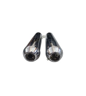 Royal Enfield Super Meteor 650 AEW 202 Chrome Exhaust Silencer LH and RH Pair  