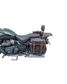 Royal Enfield Super Meteor 650 Canvas Leather Bags With Pannier Mounting Pair