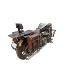 Royal Enfield Super Meteor 650 Canvas Leather Bags With Pannier Mounting Pair
