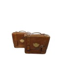 Royal Enfield Super Meteor 650 Tan Brown Leather Pannier Bags With Mounting Pair