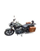 Royal Enfield Super Meteor 650 Tan Brown Leather Pannier Bags With Mounting Pair