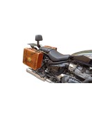Royal Enfield Super Meteor 650 Tan Brown Leather Pannier Bags With Mounting Pair