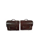 Royal Enfield Super Meteor 650 Antique Brown Leather Pannier Bags and Mounting