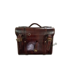 Royal Enfield Super Meteor 650 Antique Brown Leather Pannier Bags and Mounting