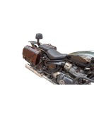 Royal Enfield Super Meteor 650 Antique Brown Leather Pannier Bags and Mounting
