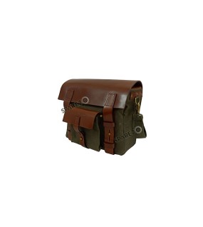 Royal Enfield Super Meteor 650 Olive Canvas Leather Pannier Bags and Mounting