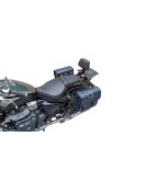 Royal Enfield Super Meteor 650 Navy Blue Leather Pannier Bags and Mounting LH RH