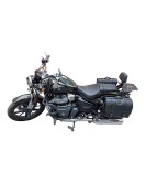 Royal Enfield Super Meteor 650 LH RH Black Leather Pannier Bags Pair and Mounting