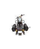 Royal Enfield Super Meteor 650 LH RH Black Leather Pannier Bags Pair and Mounting