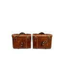 Royal Enfield Super Meteor 650 Brown Tan Leather Bags With Pannier Mounting