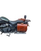 Royal Enfield Super Meteor 650 Brown Tan Leather Bags With Pannier Mounting