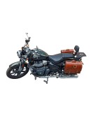 Royal Enfield Super Meteor 650 Brown Tan Leather Bags With Pannier Mounting