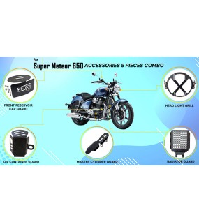 Royal Enfield Super Meteor 650 5 PCS Accessories Combo Black