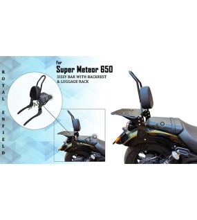 Royal Enfield Super meteor 650 Sissy Bar With Backrest and Luggage Rack