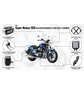 Royal Enfield Super Meteor 6 Pcs Accessories Combo Black