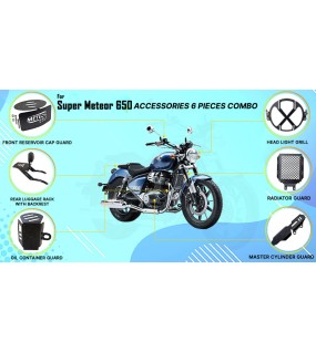Royal Enfield Super Meteor 650 Accessories 6 Pcs Combo Black