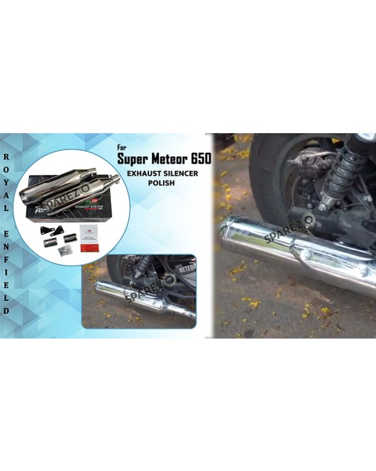 Royal Enfield Super Meteor 650 Red Rooster Exhaust Silencer Pair LH RH