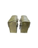 Royal Enfield Super Meteor 650 Olive Green Leather Pannier Bag and Mounting LH RH